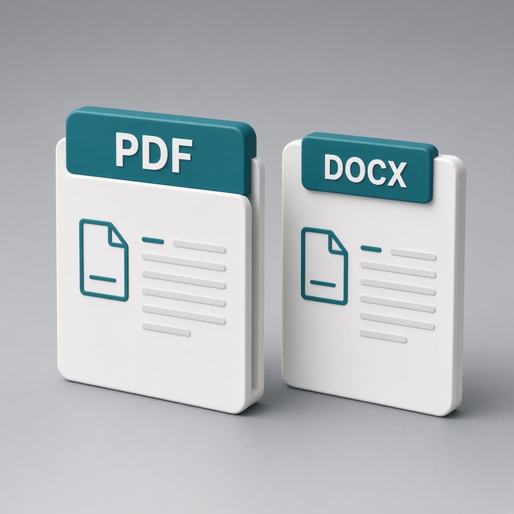 PDF and DOCX document file cards
